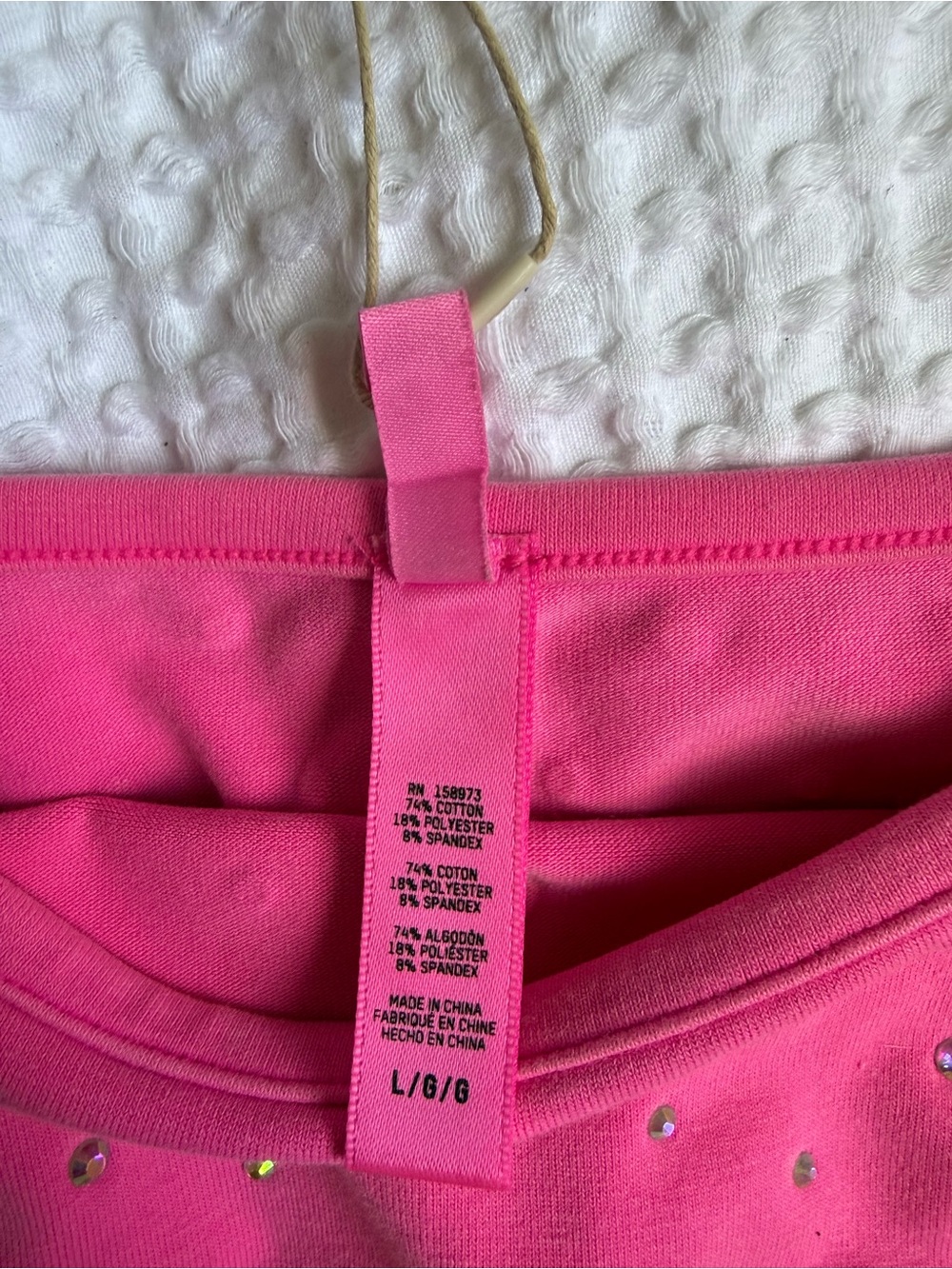 Skim Rhinestone Outdoor Bralette Scoop neck Taffy Hot pink size Large - Picture 5 of 7